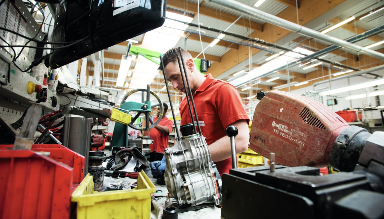 Hilti Repair Center Technician working.