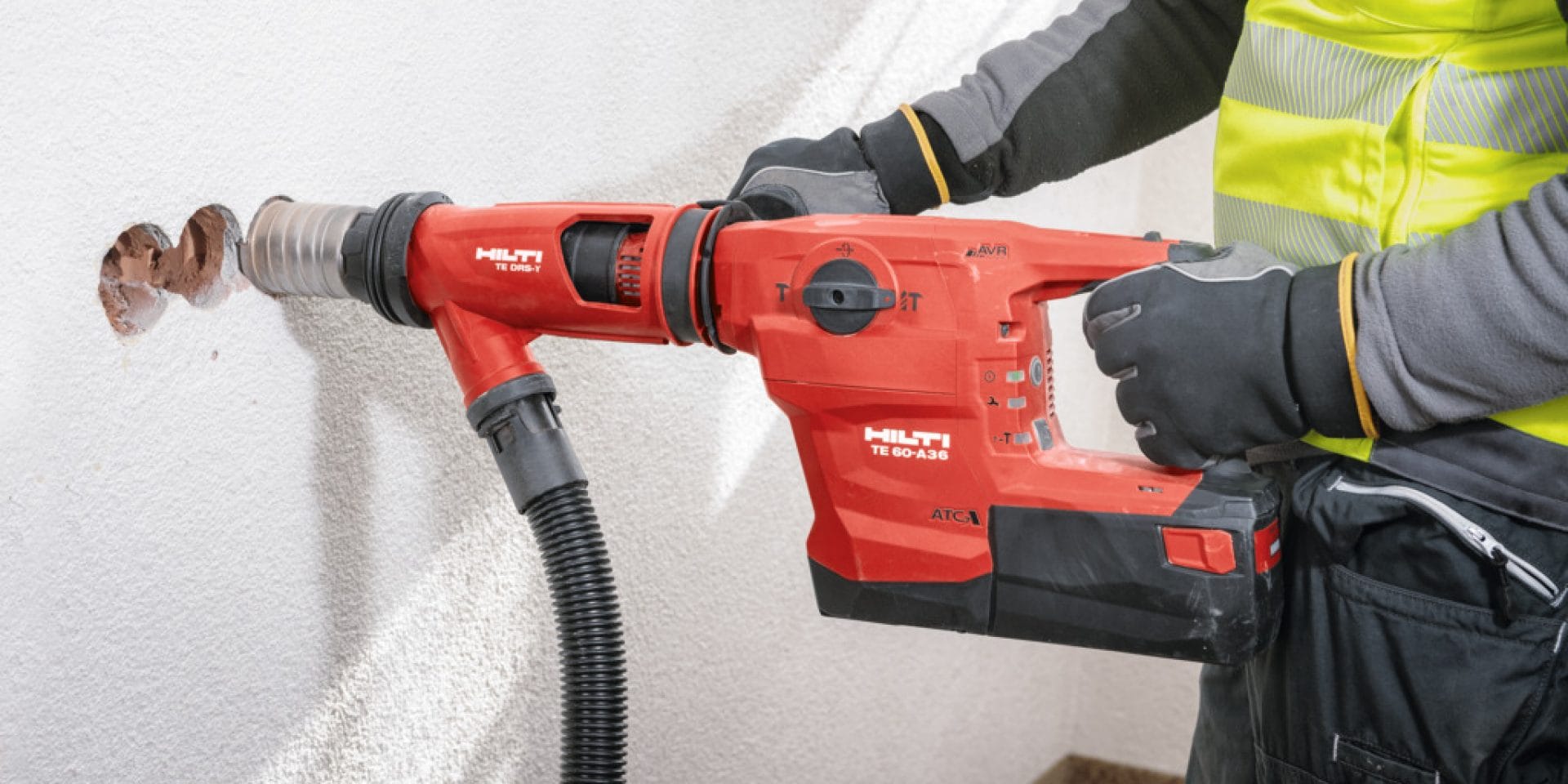 Cordless combihammer with dust removal solution