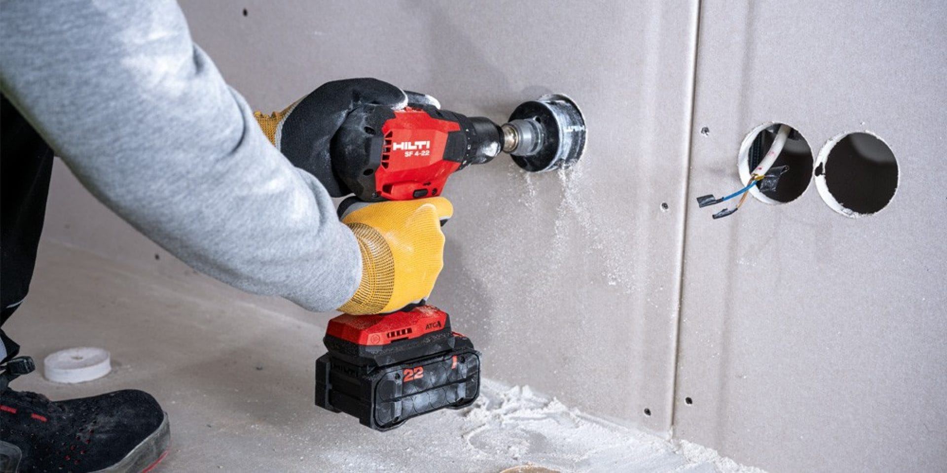 A person is using the Hilti Nuron SF 4-22 to drill