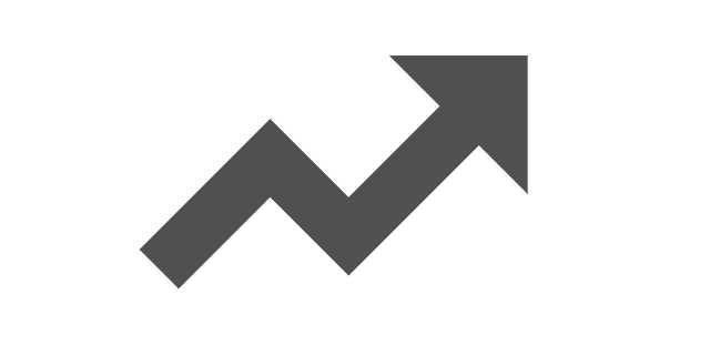 Icon of arrow showing increase direction.