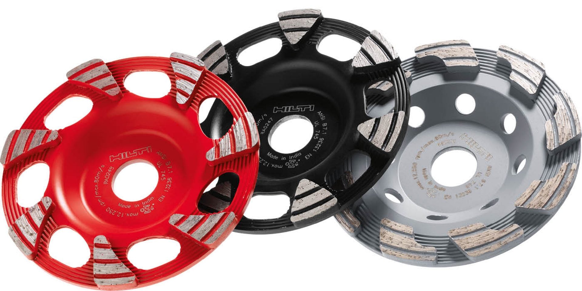 Hilti blades for diamond concrete grinding.