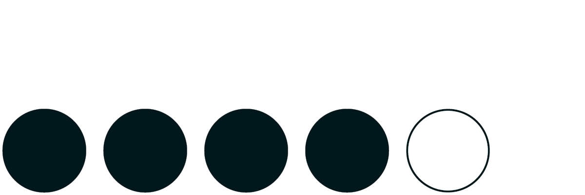 Four black dots and one white - symbol of premium range. 