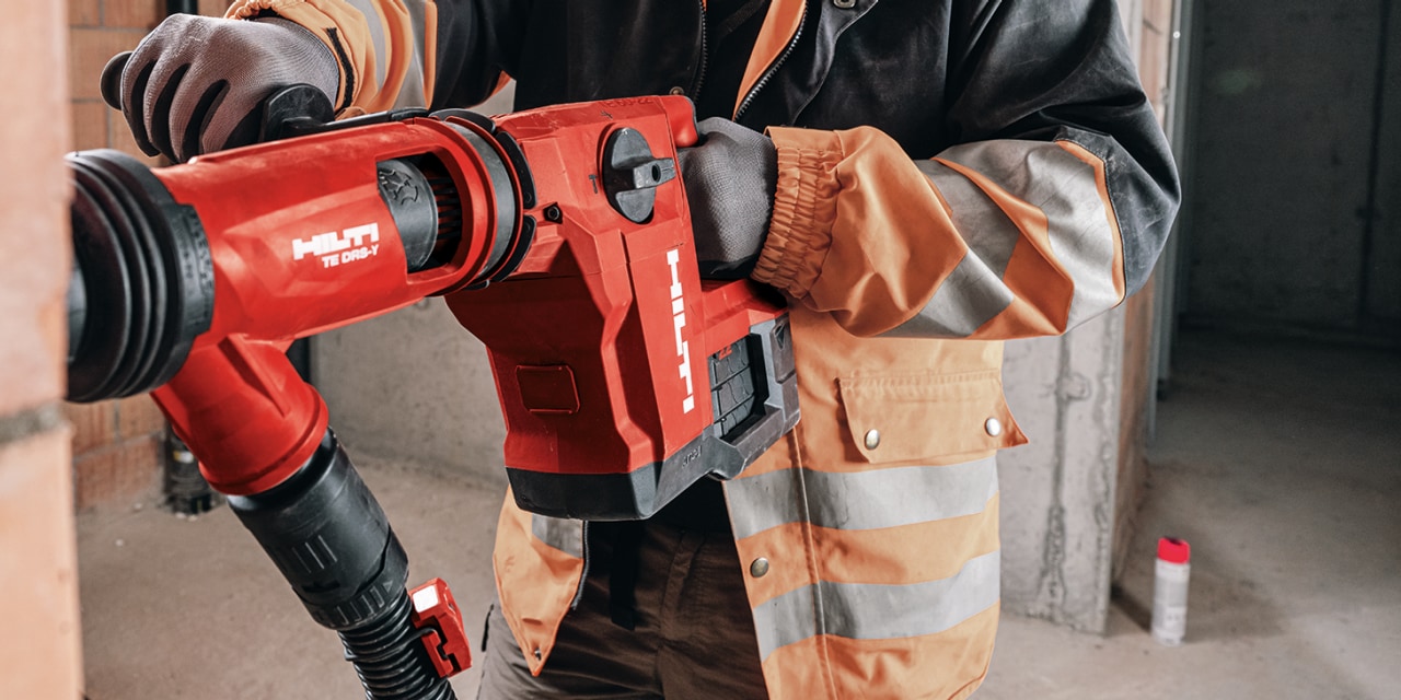 Hilti cordless rotary hammers used on jobsite