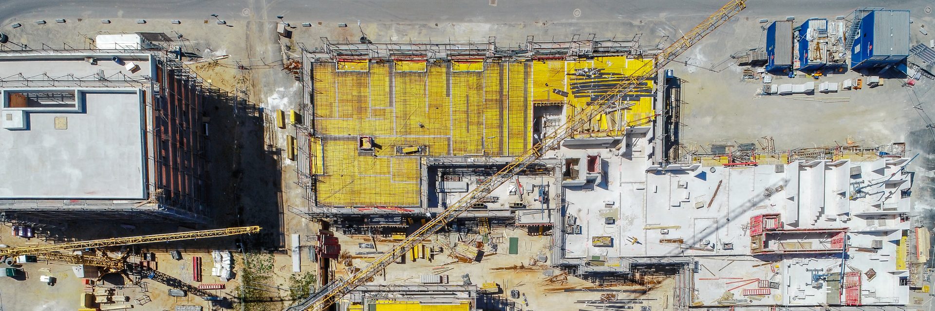 Drone photo of construction site.