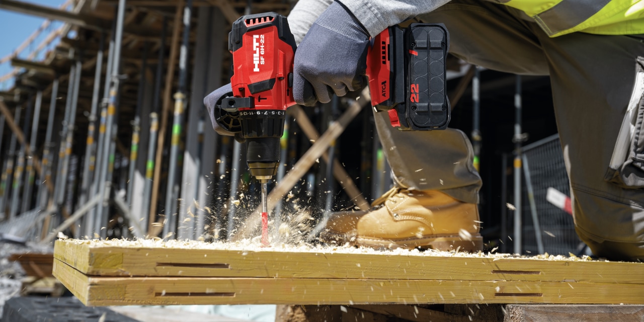 man using Hilti hammer driver