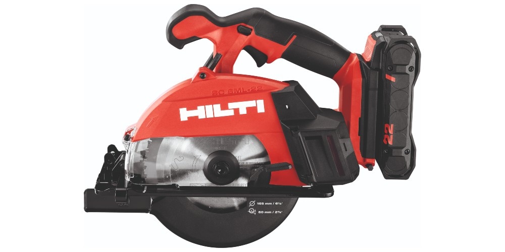 Hilti Red SC 6ML-22 Cordless Circular Saw close up.