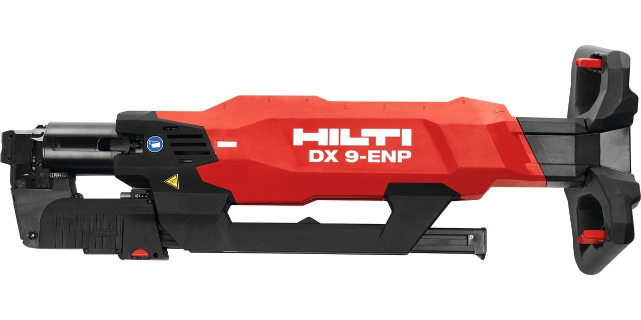 Hilti red DX 9-ENP Powder-actuated decking tool.