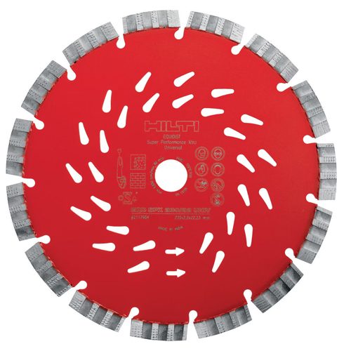 Hilti red diamond blade close up. 
