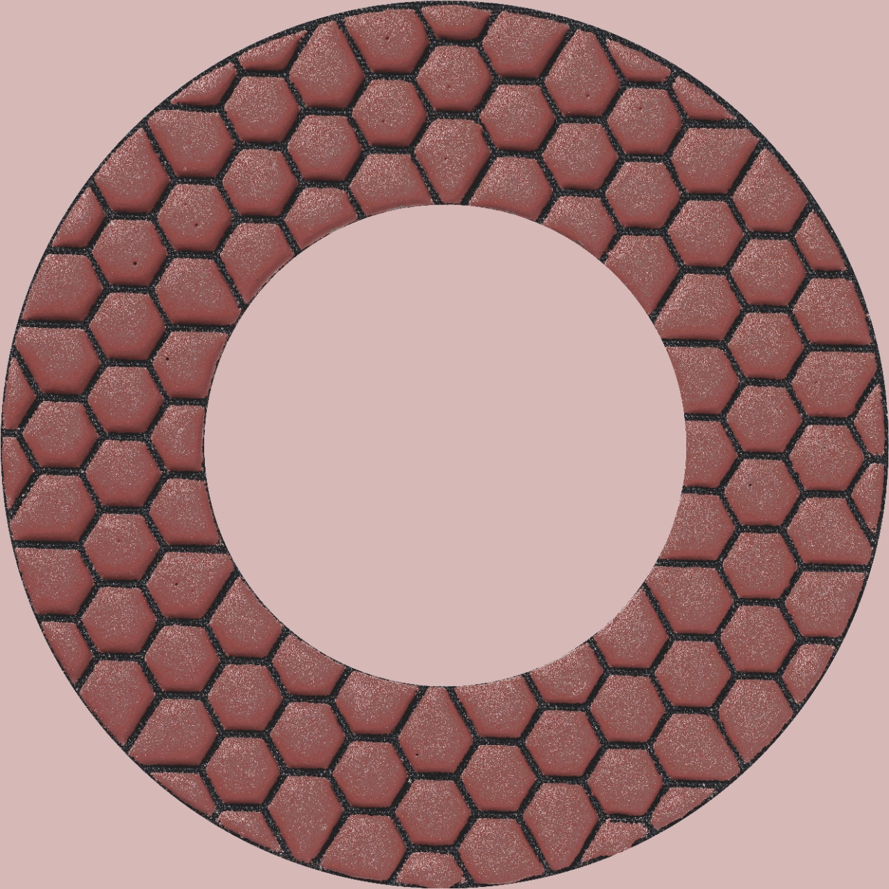 Close up of finishing pad.