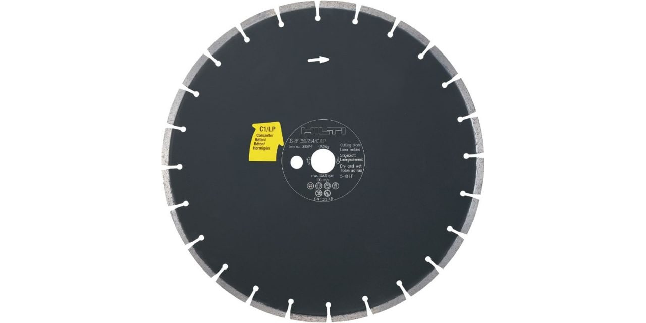 Hilti diamond floor saw blade close up.