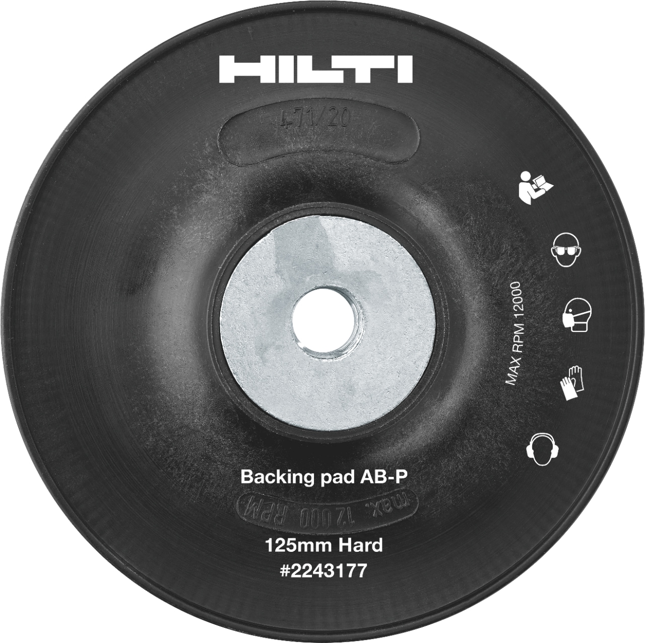 Close up of Hilti backing pads.