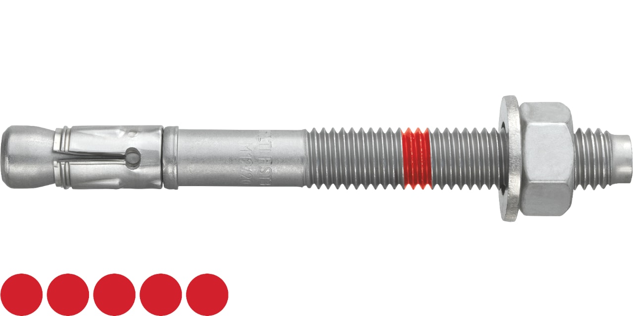 Hilti HST3 wedge anchor close up.