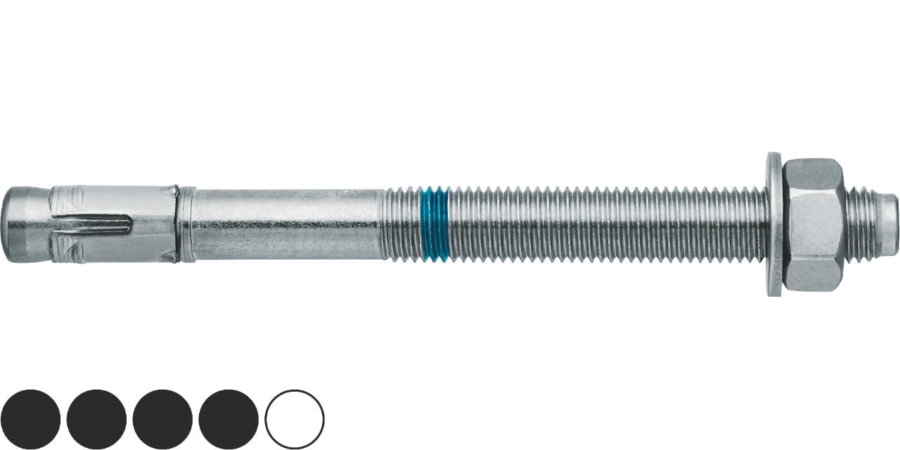 Hilti HSA wedge anchor close up.