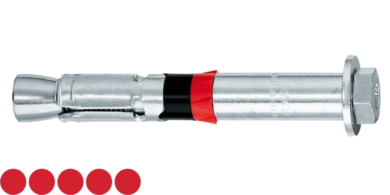 Hilti HSL4 heavy-duty wedge anchor close up.