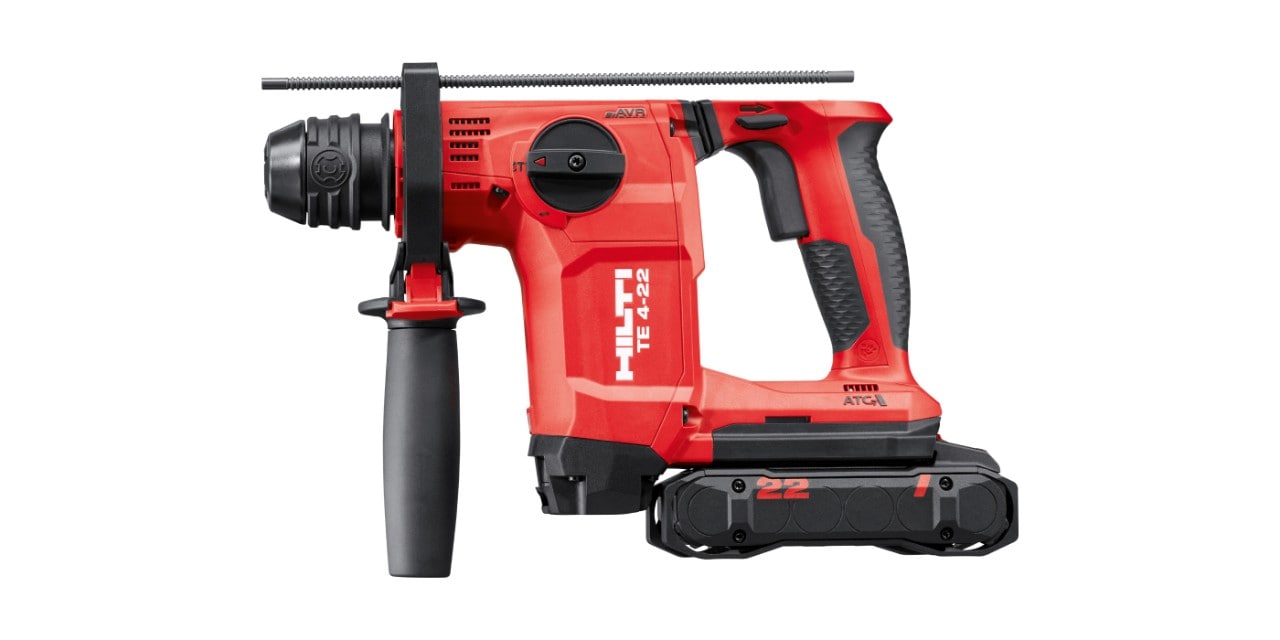 Hilti TE 4-22 cordless rotary hammer close up.