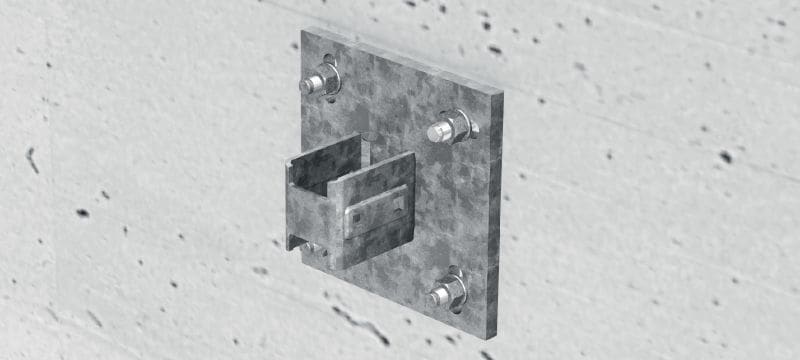 MIQC-SC Hot-dip galvanised (HDG) connector used with MIQ baseplates that allow for free positioning of the girder Applications 1