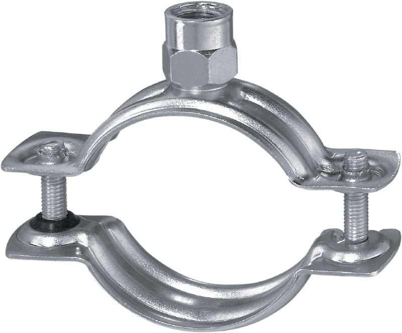 MP-H Quick-close pipe clamp light-duty Standard galvanised pipe clamp without sound inlay for light-duty applications