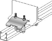 MQT Beam clamp Galvanised beam clamp for connecting MQ strut channels directly to steel beams