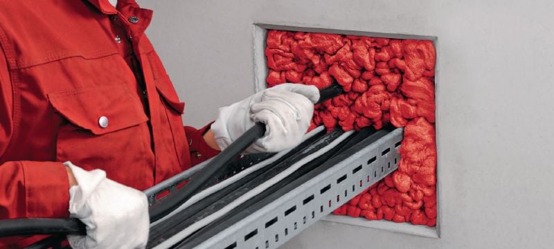 CFS-F FX Flexible firestop foam Easy-to-install flexible firestop foam to help create a fire and smoke barrier around cable and mixed penetrations Applications 1