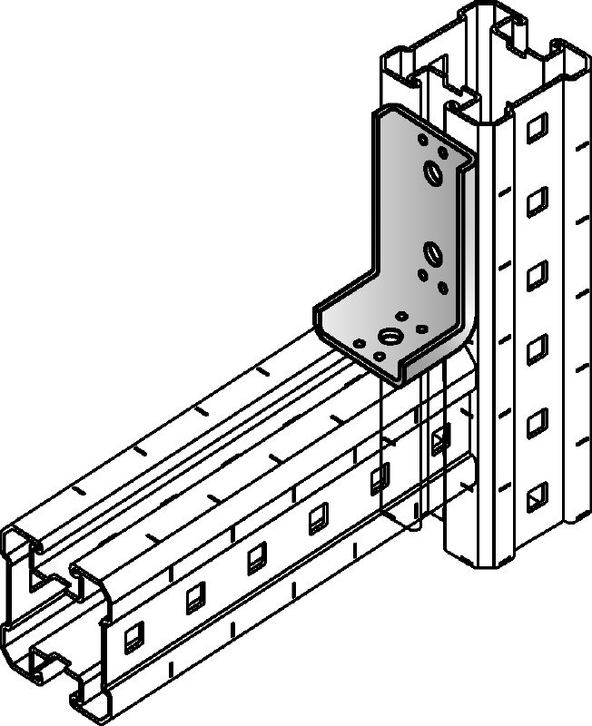 MIQC-L Cross connector Hot-dip galvanised (HDG) medium-duty connectors to connect two MIQ girders