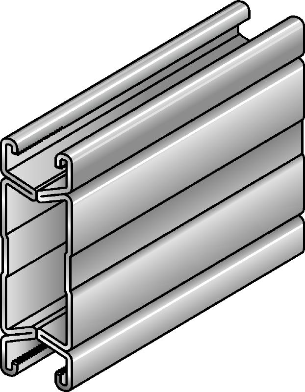 MQ-124X D-F Hot-dip galvanised (HDG) MQ installation double channel for medium/heavy-duty applications