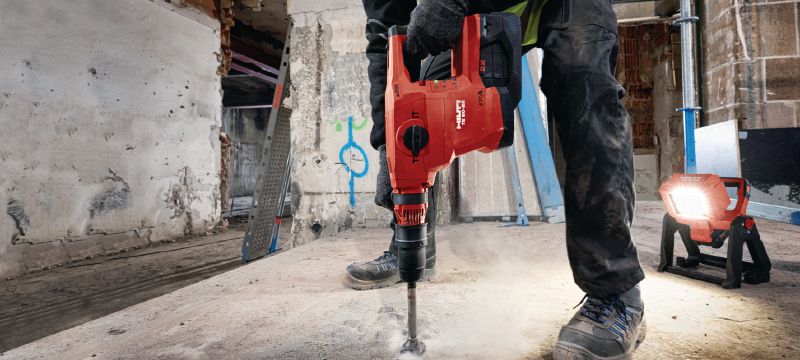 Nuron TE 60-22 Cordless rotary hammer Cordless SDS Max (TE-Y) rotary hammer with Active Vibration Reduction and Active Torque Control for heavy-duty concrete drilling and chiseling (Nuron battery platform) Applications 1
