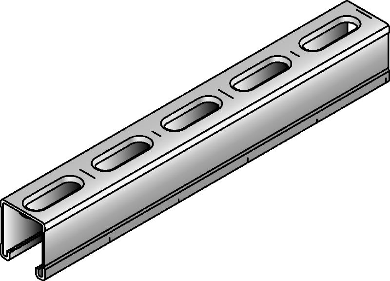 MM-C-36 Galvanised 36 mm high MM strut channel for light- to medium-duty applications
