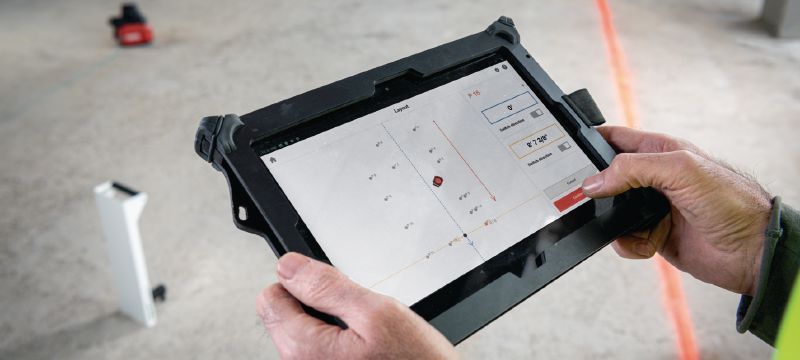 PMD 200 Jobsite layout tool Intuitive 2D layout laser tool to easily mark out plasterboard track locations and complex geometries in indoor environments Applications 1