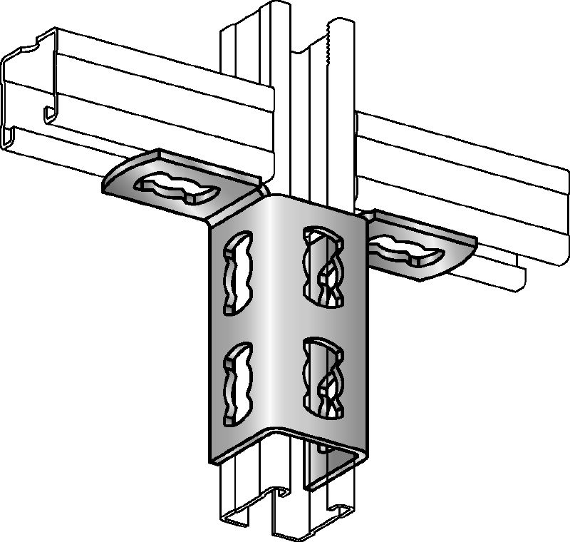 MQV-2/2 D Channel connector Galvanised flexible channel connector for two-dimensional structures