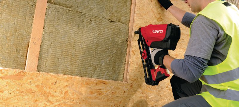 GX-WF Galvanised profiled nails Galvanised, profiled framing nail for fastening wood to wood with the GX 90-WF nailer Applications 1