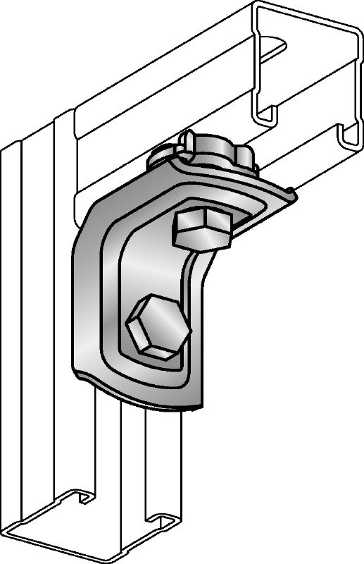 MQW-Q2 Pre-assembled angle Galvanised 90-degree pre-assembled angle for connecting multiple MQ strut channels