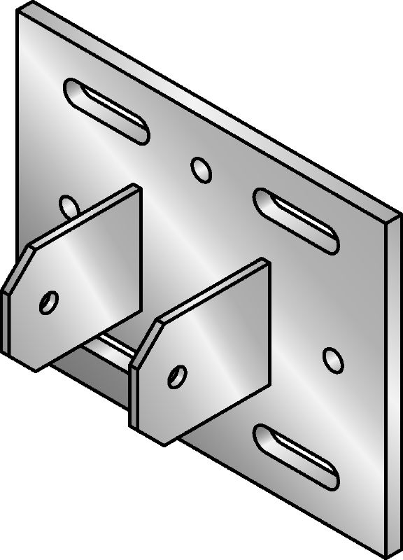 MIC MAH Connector Hot-dip galvanised (HDG) multi-angle connector for fastening MI girders to steel beams at an angle