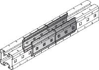 MIQC-E Connector Hot-dip galvanised (HDG) connector used to connect MIQ girders longitudinally for long spans in heavy-duty applications