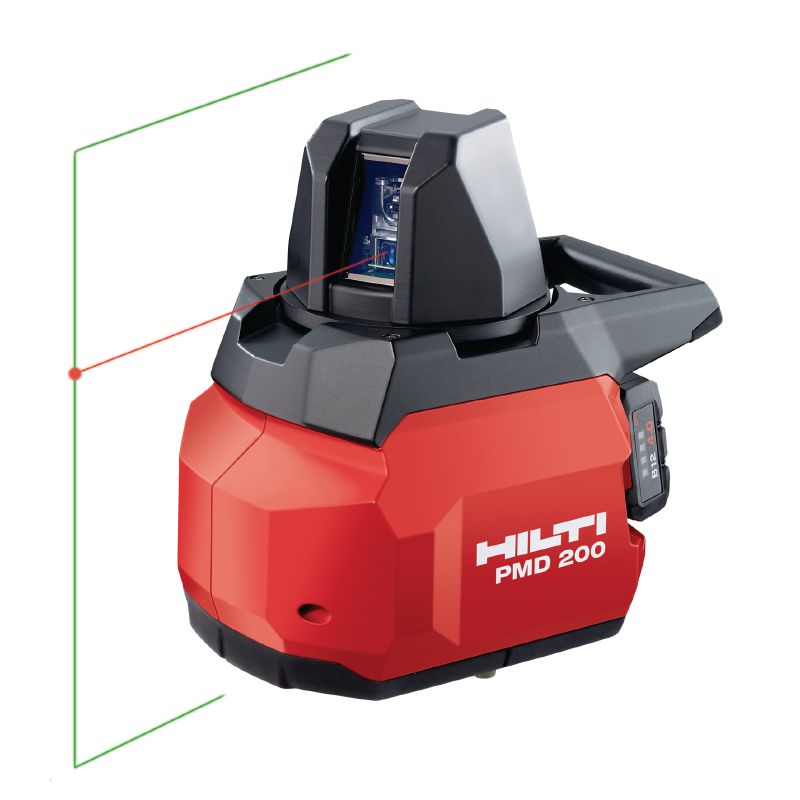 PMD 200 Jobsite layout tool Intuitive 2D layout laser tool to easily mark out plasterboard track locations and complex geometries in indoor environments