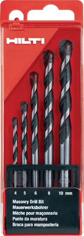 MDB Masonry drill bit sets Sets of masonry drill bits for drilling holes primarily in bricks, plasterboard and lightweight concrete