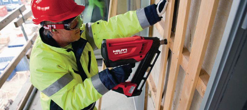 GX-WF HDG smooth nails Hot-dip galvanised, smooth framing nail for fastening wood to wood with the GX 90-WF nailer Applications 1