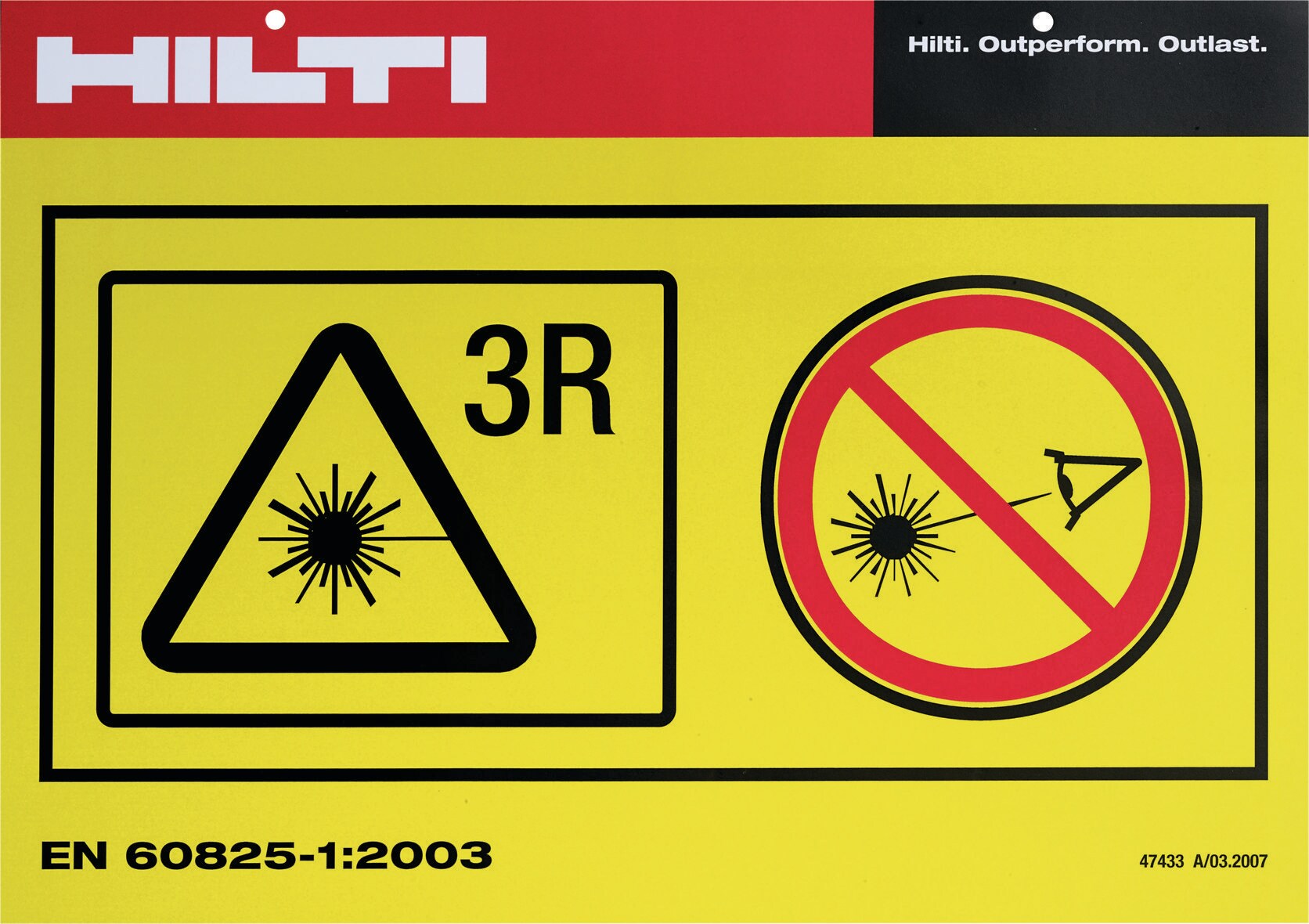 Laser warning 3R Receivers and target plates Hilti Ireland