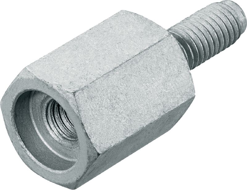MR / MF Standoff thread adapter Male-Female coated carbon steel threaded standoff for fastening to passive fire protection (PFP) coated steel beams