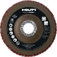 AF-D FT SP Flap disc Premium fibre-backed flat flap discs for rough to fine grinding of stainless steel, steel and other metals