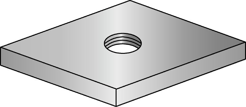 HGP threaded plate Standard galvanised threaded plate for connecting threaded elements to MQ strut channels