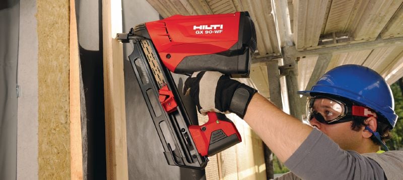 GX-WF Galvanised profiled nails Galvanised, profiled framing nail for fastening wood to wood with the GX 90-WF nailer Applications 1