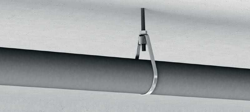 MP-SPN Sprinkler pipe hanger Premium galvanised sprinkler loop hanger with VdS, FM (≥ M10) and UL (≥ M10) approvals for fire sprinkler applications Applications 1