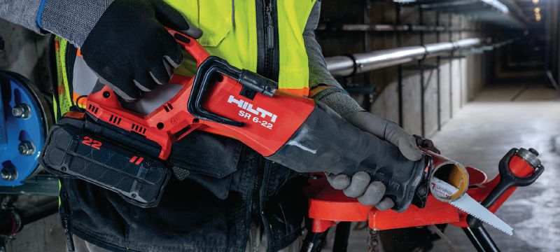 Nuron SR 6-22 Reciprocating saw Cordless reciprocating saw for heavy-duty demolition and cutting with better comfort and speed (Nuron battery platform) Applications 1