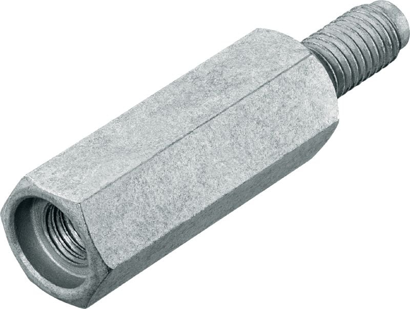 MR / MF Standoff thread adapter Male-Female coated carbon steel threaded standoff for fastening to passive fire protection (PFP) coated steel beams
