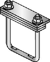 MIC-PS/MIC-PSP Hot-dip galvanised (HDG) connector for fastening pipe shoes to MI girders for heavy-duty applications with expansion