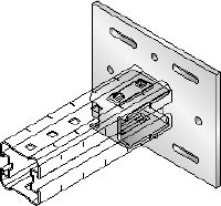 MIQC-S Baseplate connector Hot-dip galvanised (HDG) baseplate for fastening MIQ girders to steel for heavy-duty applications