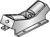 MI-DPR Pipe roller Hot-dip galvanised (HDG) connector fixed to the MI girder to accommodate pipe expansion in heavy-duty applications