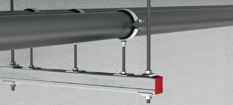 MQZ-P Bored plate Galvanised channel plate for trapeze assembly and anchoring Applications 1